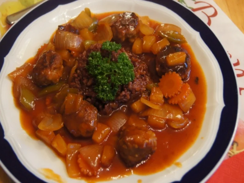 Rezept: Schweinefleischbällchen süss-sauer Bild Nr. 2300 Schweinefleischbällchen süss-sauer - Rezept - Bild Nr. 2300