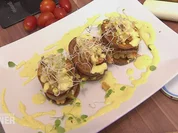 Kartoffelchips-Türmchen an Senfsößchen - Rezept - Bild Nr. 2318