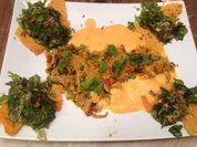 Überbackene Nudelnestchen mit frischen Kräutern an Himbeersalat im Parmesankörbchen - Rezept - Bild Nr. 2318