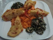 Paprikapolenta mit Ingwerkarotten und Champignons - Rezept - Bild Nr. 2395