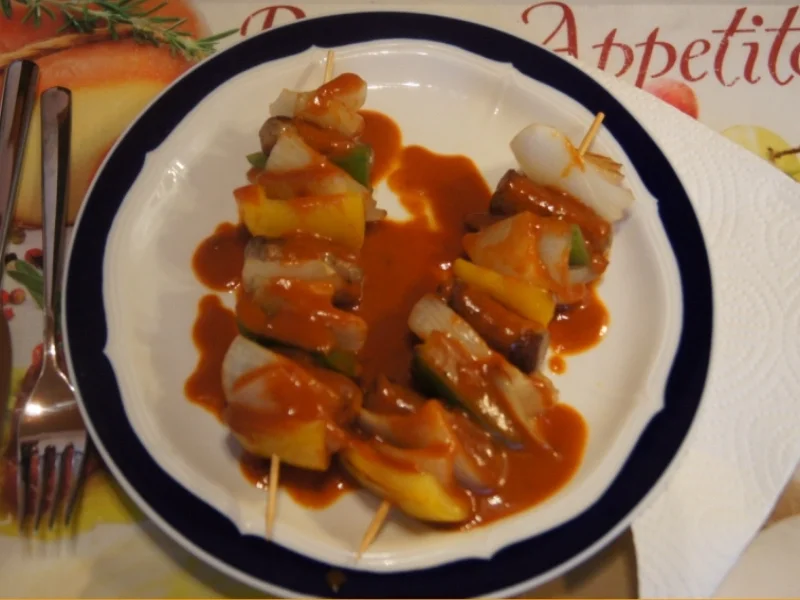 Rezept: Würstchen-Gemüse-Schaschlik Bild Nr. 2413 Würstchen-Gemüse-Schaschlik - Rezept - Bild Nr. 2413