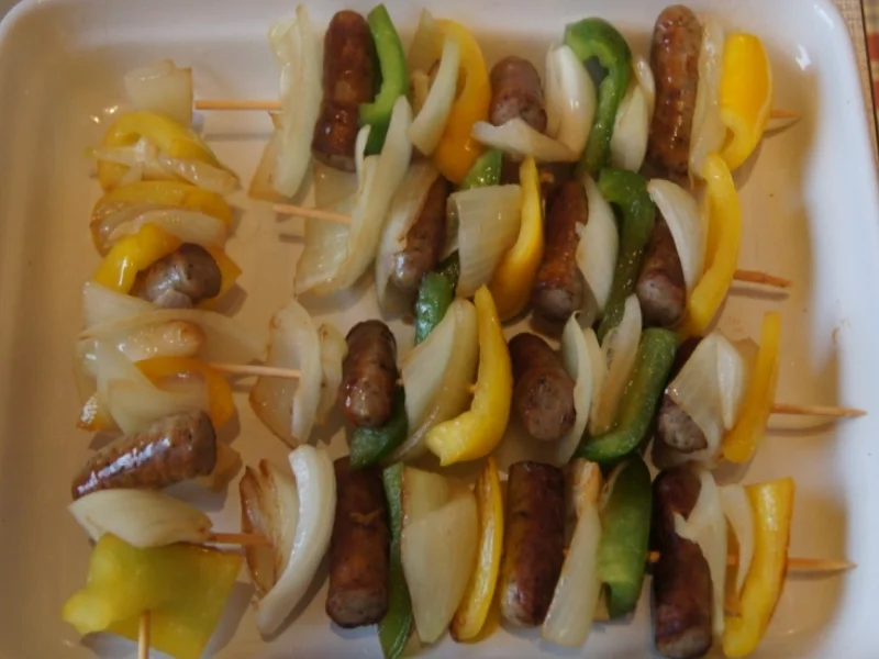 Rezept: Würstchen-Gemüse-Schaschlik Bild Nr. 2416 Würstchen-Gemüse-Schaschlik - Rezept - Bild Nr. 2416