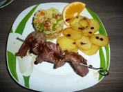 Souflaki Spieße an Pommes + griechischem Reis. - Rezept - Bild Nr. 3359