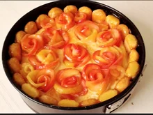 Apfelrosen Kuchen  mit Vanillecreme - Rezept - Bild Nr. 2749