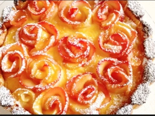 Apfelrosen Kuchen  mit Vanillecreme - Rezept - Bild Nr. 2770