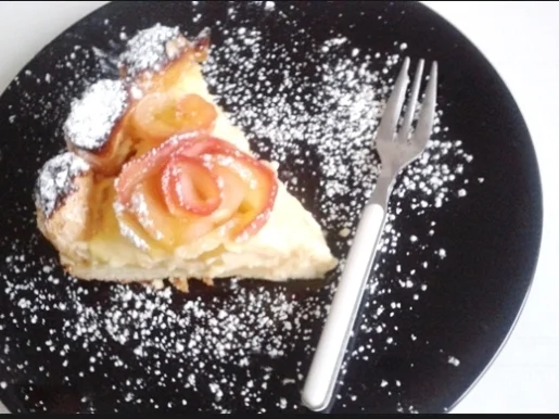 Apfelrosen Kuchen  mit Vanillecreme - Rezept - Bild Nr. 2771