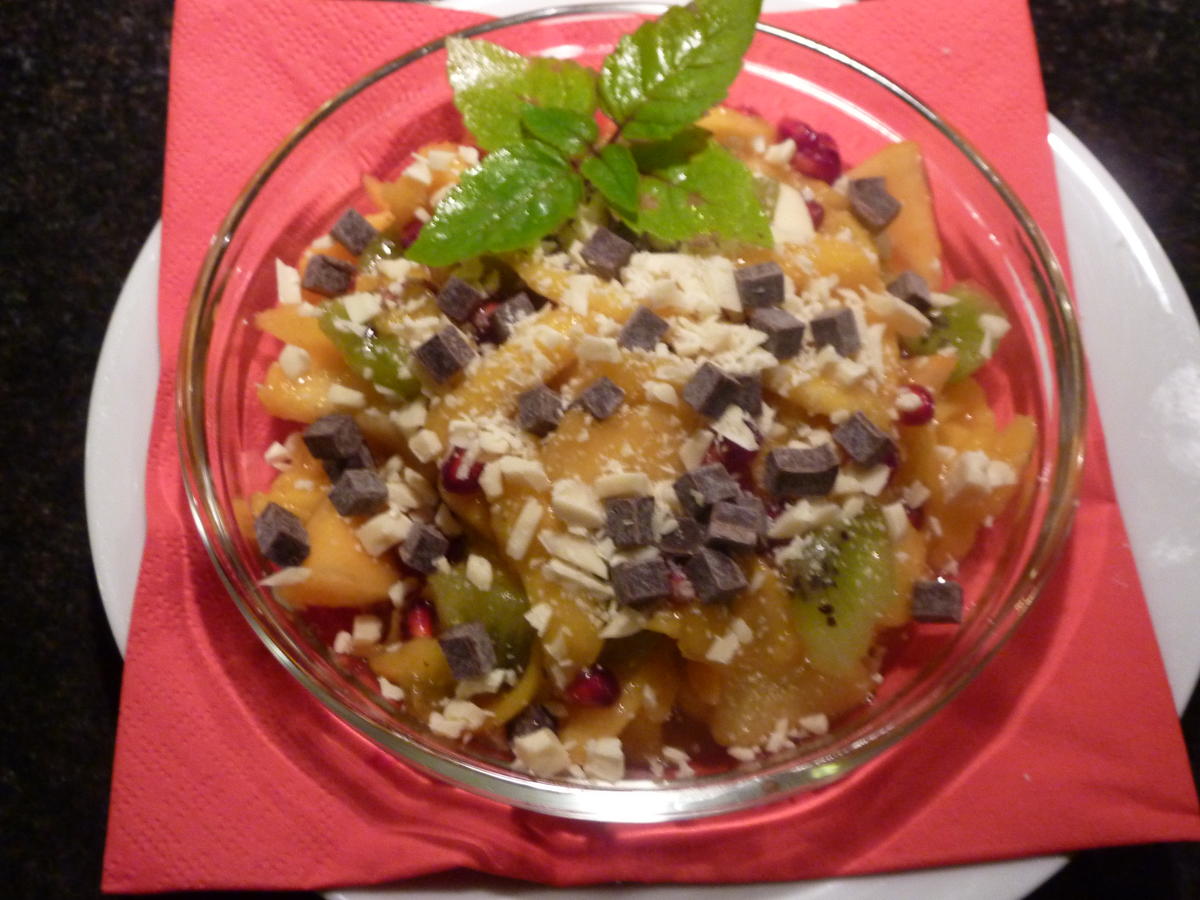 Mango-Nudeln mit Kiwi-Kaki und Granatapfel - Rezept - Bild Nr. 2759