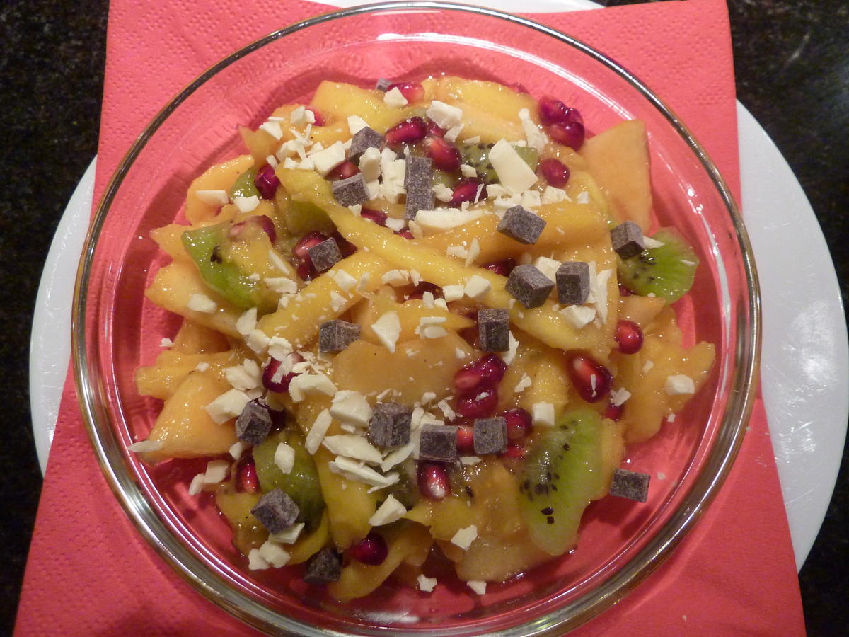 Mango-Nudeln mit Kiwi-Kaki und Granatapfel - Rezept - Bild Nr. 2765