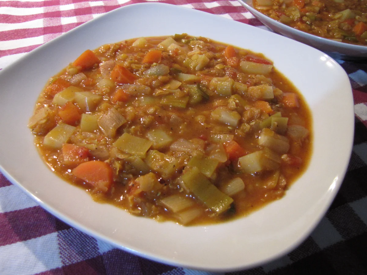 Rezept: Marokkanische Gemüsesuppe mit roten Linsen Bild Nr. 2810 Marokkanische Gemüsesuppe mit roten Linsen - Rezept - Bild Nr. 2810