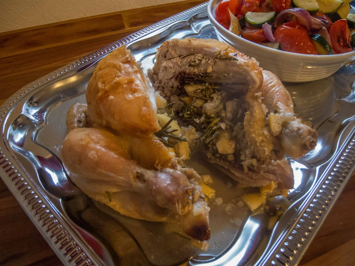 Rezept: Knoblauch-Hähnchen mit mediterranem Gemüse Bild Nr. 2940 Knoblauch-Hähnchen mit mediterranem Gemüse - Rezept - Bild Nr. 2940