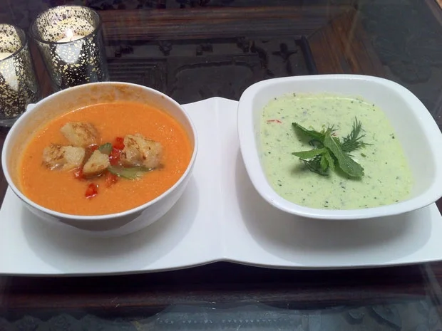 Rezept: Zweierlei Gazpacho – Andalusisches Gazpacho und Gurkengazpacho Bild Nr. 2834 Zweierlei Gazpacho – Andalusisches Gazpacho und Gurkengazpacho - Rezept - Bild Nr. 2834