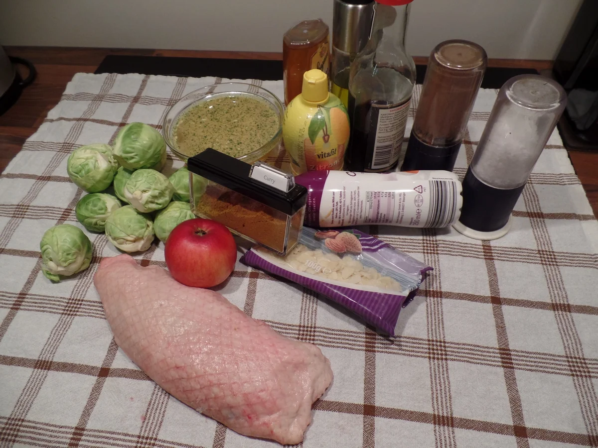 Rezept: Entenbrust mit Honigglasur und Curry-Rosenkohl Bild Nr. 2876 Entenbrust mit Honigglasur und Curry-Rosenkohl - Rezept - Bild Nr. 2876