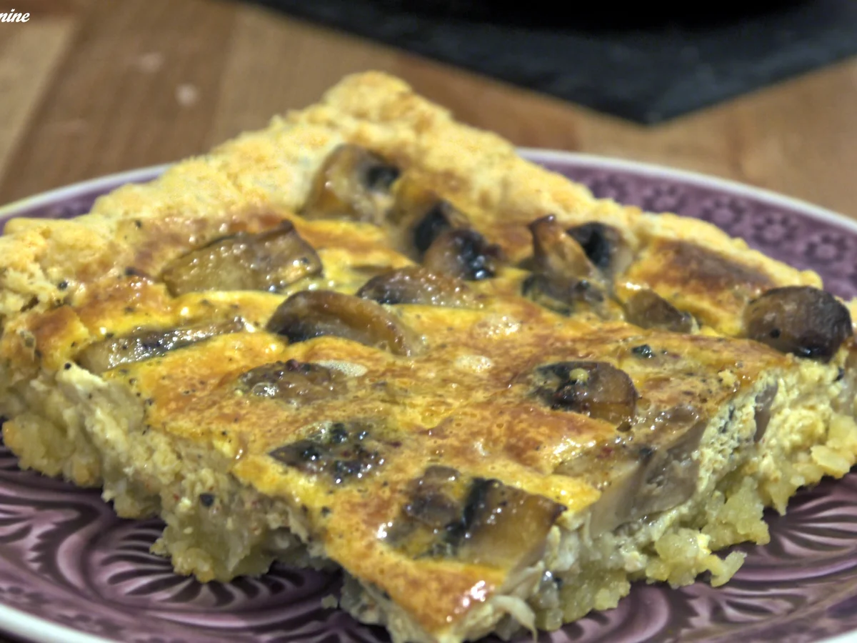 Champignons-Quiche mit Käseboden - Rezept - Bild Nr. 2913