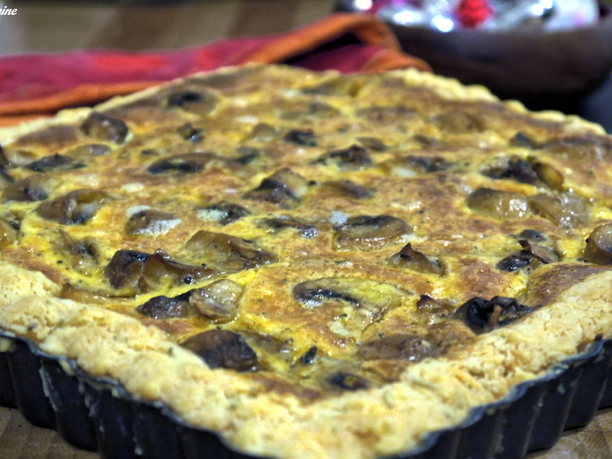 Champignons-Quiche mit Käseboden - Rezept - Bild Nr. 2914