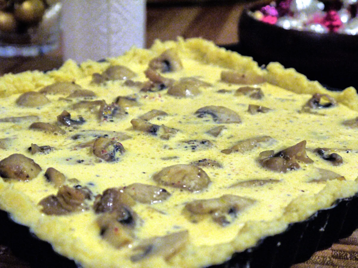 Champignons-Quiche mit Käseboden - Rezept - Bild Nr. 2924