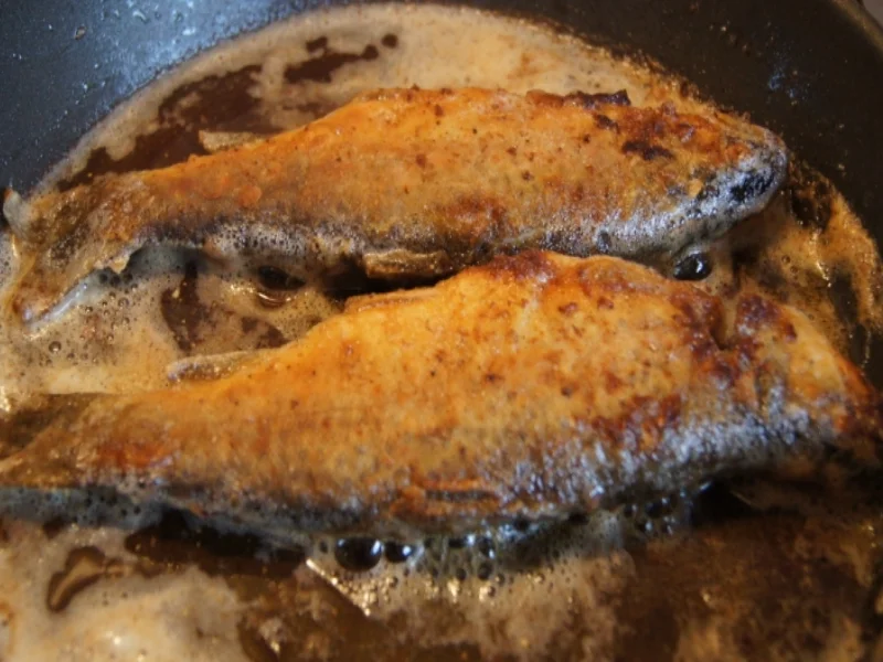 Bachforelle mit Süßkartoffelpüree und Paprika eingelegt nach Mutti Cz - Rezept - Bild Nr. 2917