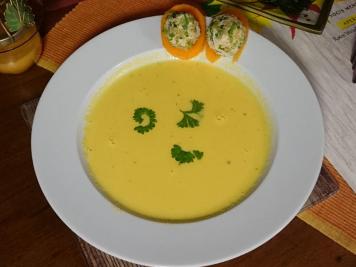 Bilder für Carottes au lait mit Forellen-Pralinen - Rezept