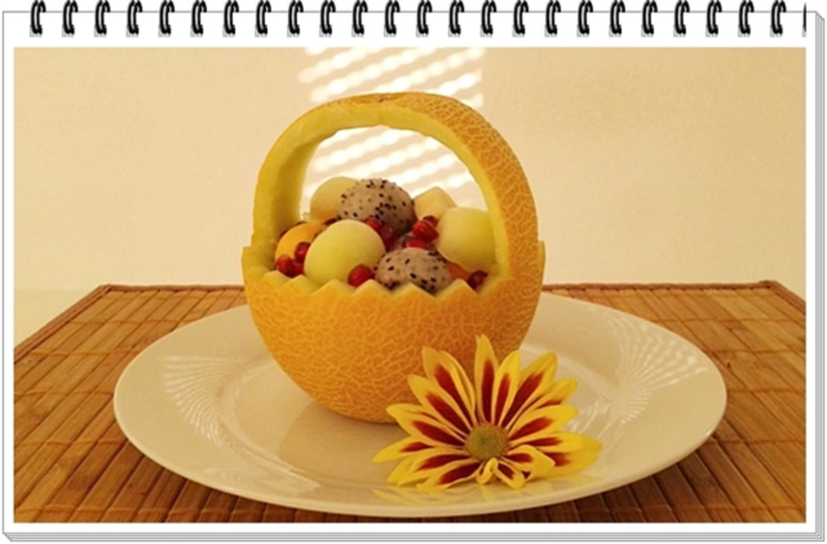 Exotisches  Obstkörbchen - zu jeder Jahreszeit - Rezept - Bild Nr. 2981