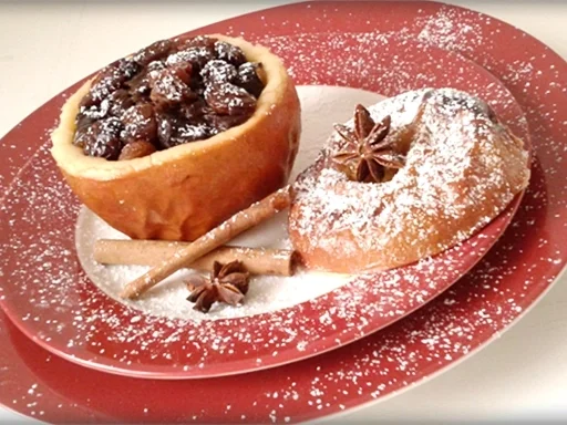 Gebackener  Apfel- gefüllt  mit Cranberry, Pflaumen und  Sultaninen - Rezept - Bild Nr. 2977