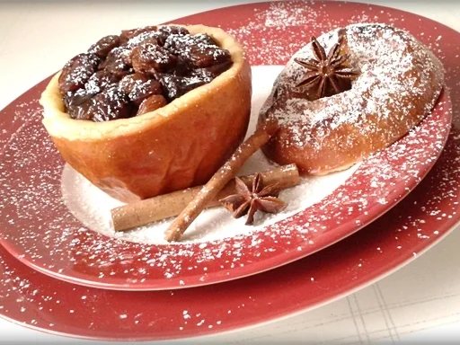 Gebackener  Apfel- gefüllt  mit Cranberry, Pflaumen und  Sultaninen - Rezept - Bild Nr. 2989