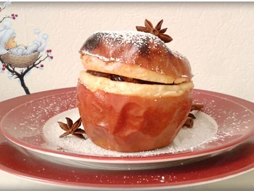 Gebackener  Apfel- gefüllt  mit Cranberry, Pflaumen und  Sultaninen - Rezept - Bild Nr. 2991