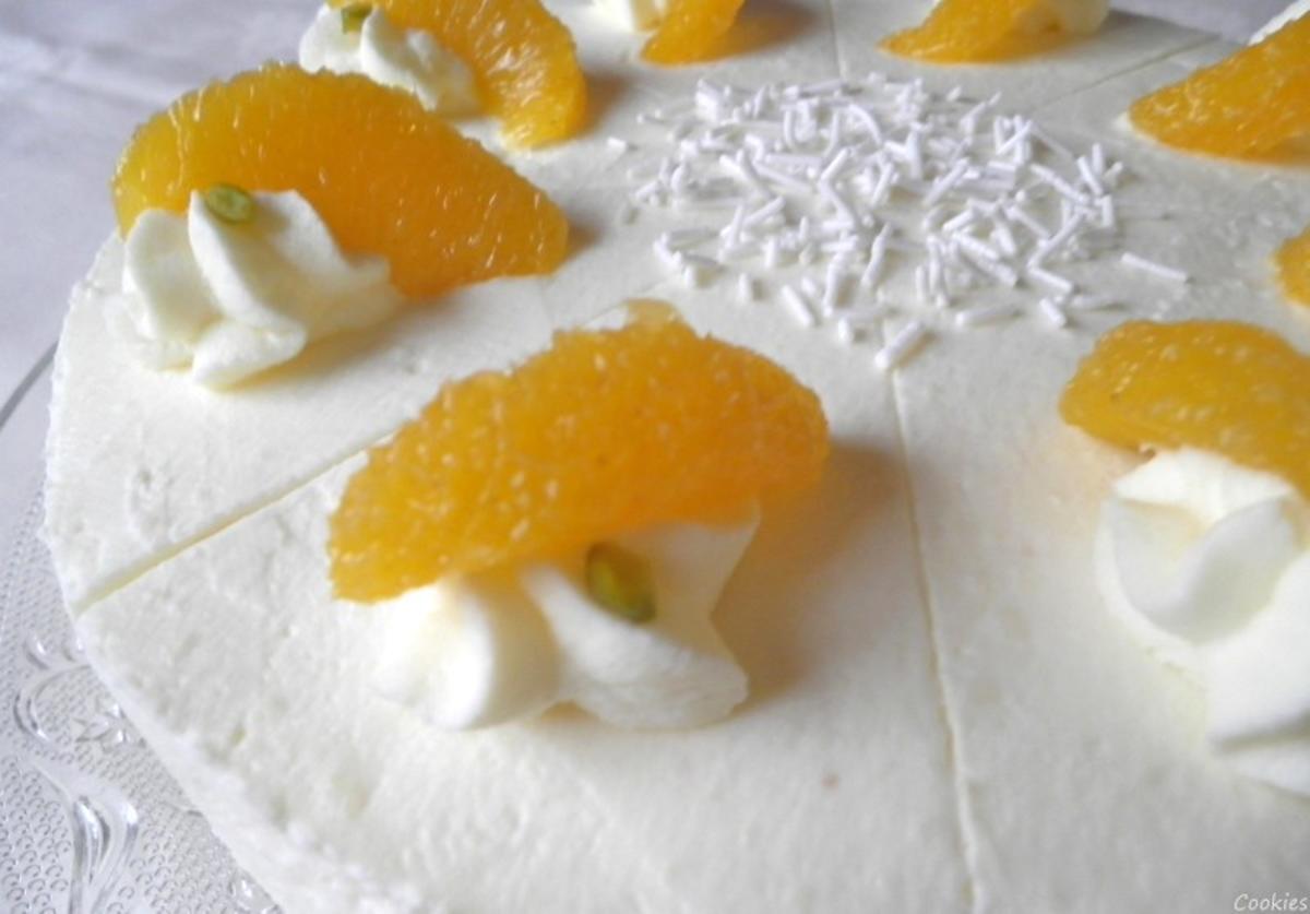 Kleine Quark - Sahne - Torte mit Gewürz - Orangen ... (Winter/Weihnachts - Torte) - Rezept - Bild Nr. 3005