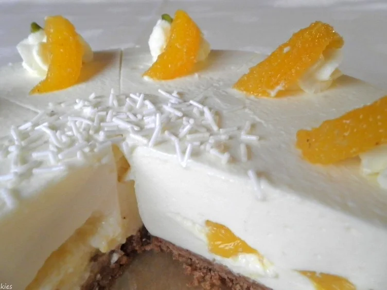 Kleine Quark - Sahne - Torte mit Gewürz - Orangen ... (Winter/Weihnachts - Torte) - Rezept - Bild Nr. 3007