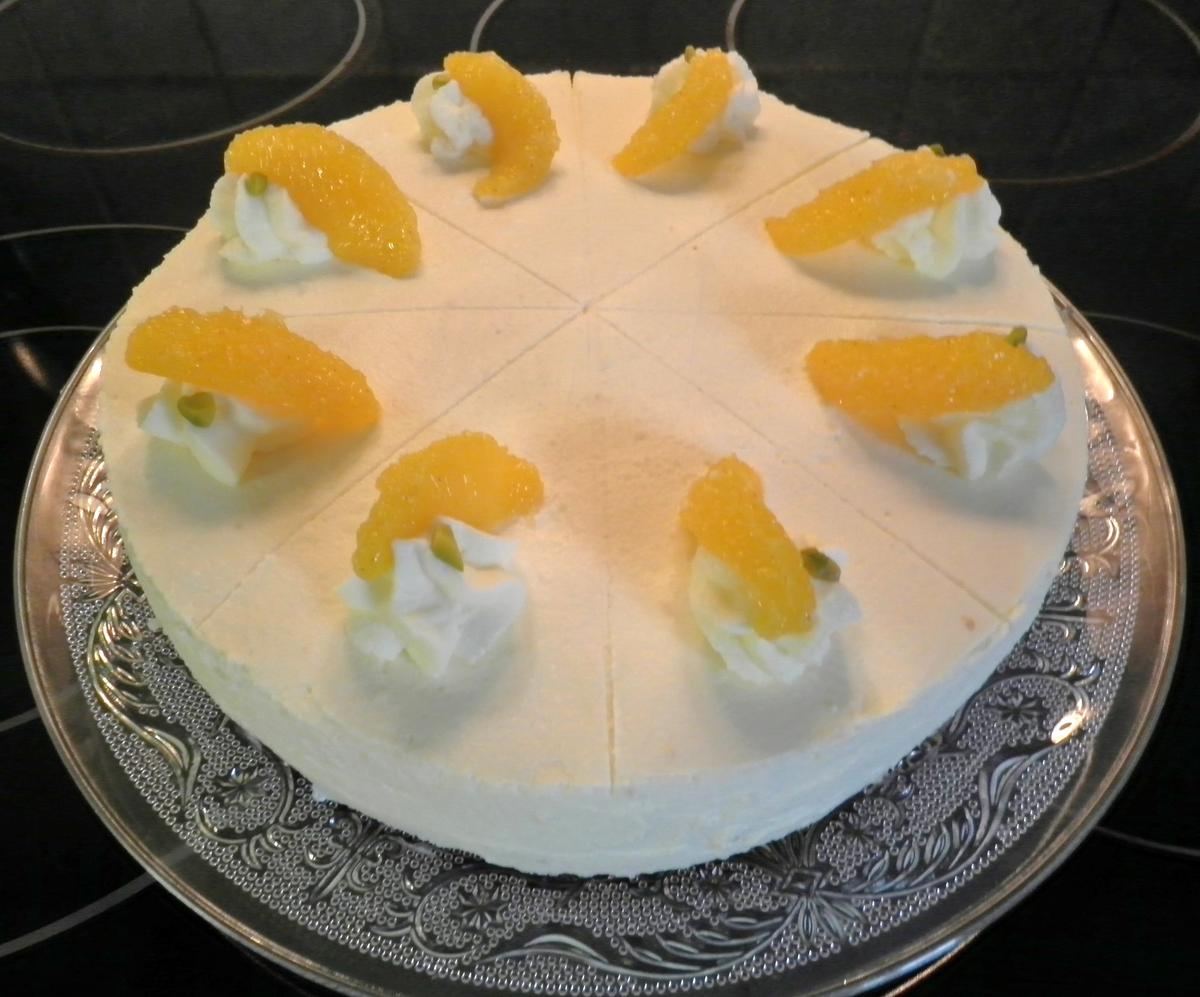 Kleine Quark - Sahne - Torte mit Gewürz - Orangen ... (Winter/Weihnachts - Torte) - Rezept - Bild Nr. 3034