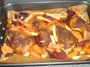 Hähnchenschenkel mit bunten Rübchen - Rezept - Bild Nr. 3135