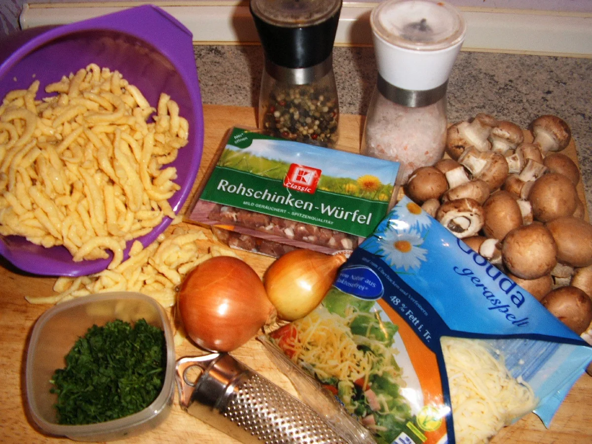Rezept: Champignon-Schinken-Spätzle Bild Nr. 3152 Champignon-Schinken-Spätzle - Rezept - Bild Nr. 3152