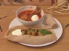 Injera - Tsebhi Dorho, Alisha und Shiro - Sauerteigfladen mit dreierlei Beilagen - Rezept - Bild Nr. 3209