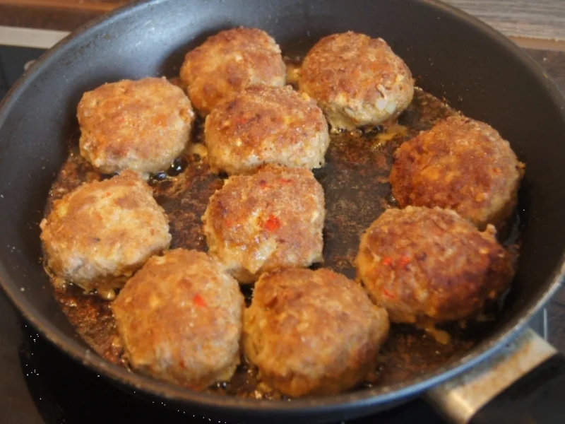 Rezept: Buletten mit Süßkartoffelstampf und Rosenkohl Bild Nr. 3233 Buletten mit Süßkartoffelstampf und Rosenkohl - Rezept - Bild Nr. 3233