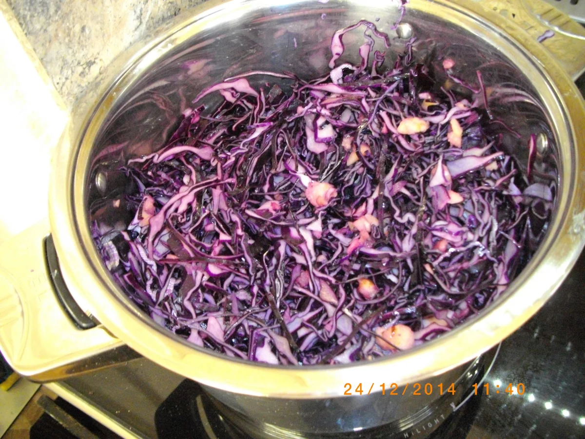 Rezept: Knusprige Ente mit Rotweinsoße und Apfelblaukraut Bild Nr. 3280 Knusprige Ente mit Rotweinsoße und Apfelblaukraut - Rezept - Bild Nr. 3280