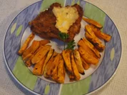 Kalbsschnitzel mit Süßkartoffel Pommes frites  - Rezept - Bild Nr. 3359