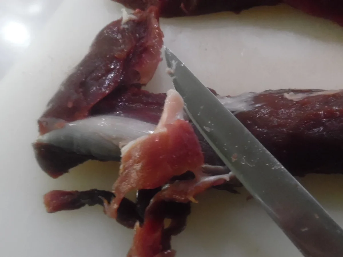 Rezept: Wildschwein Filet im Schinkenmantel mit Rotwein-Maronen-Zwiebeln Bild Nr. 3415 Wildschwein Filet im Schinkenmantel mit Rotwein-Maronen-Zwiebeln - Rezept - Bild Nr. 3415