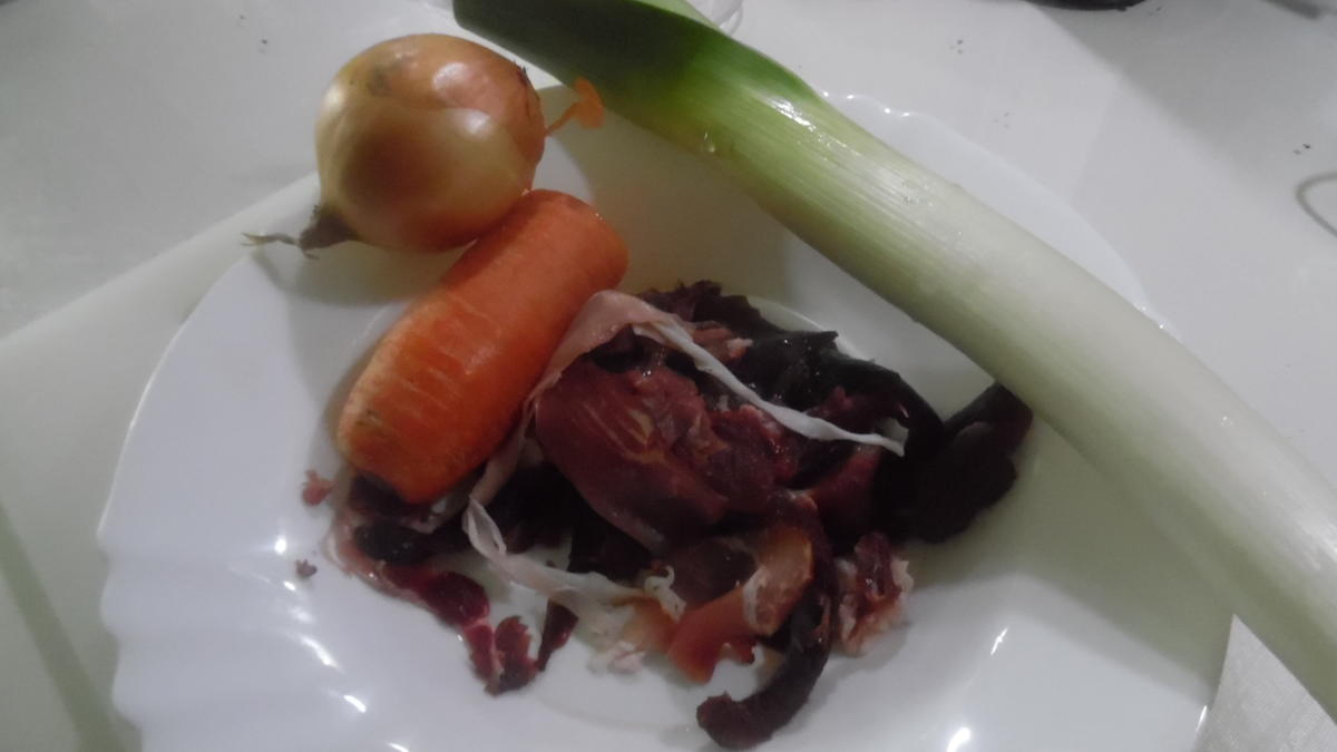 Wildschwein Filet im Schinkenmantel mit Rotwein-Maronen-Zwiebeln - Rezept - Bild Nr. 3422