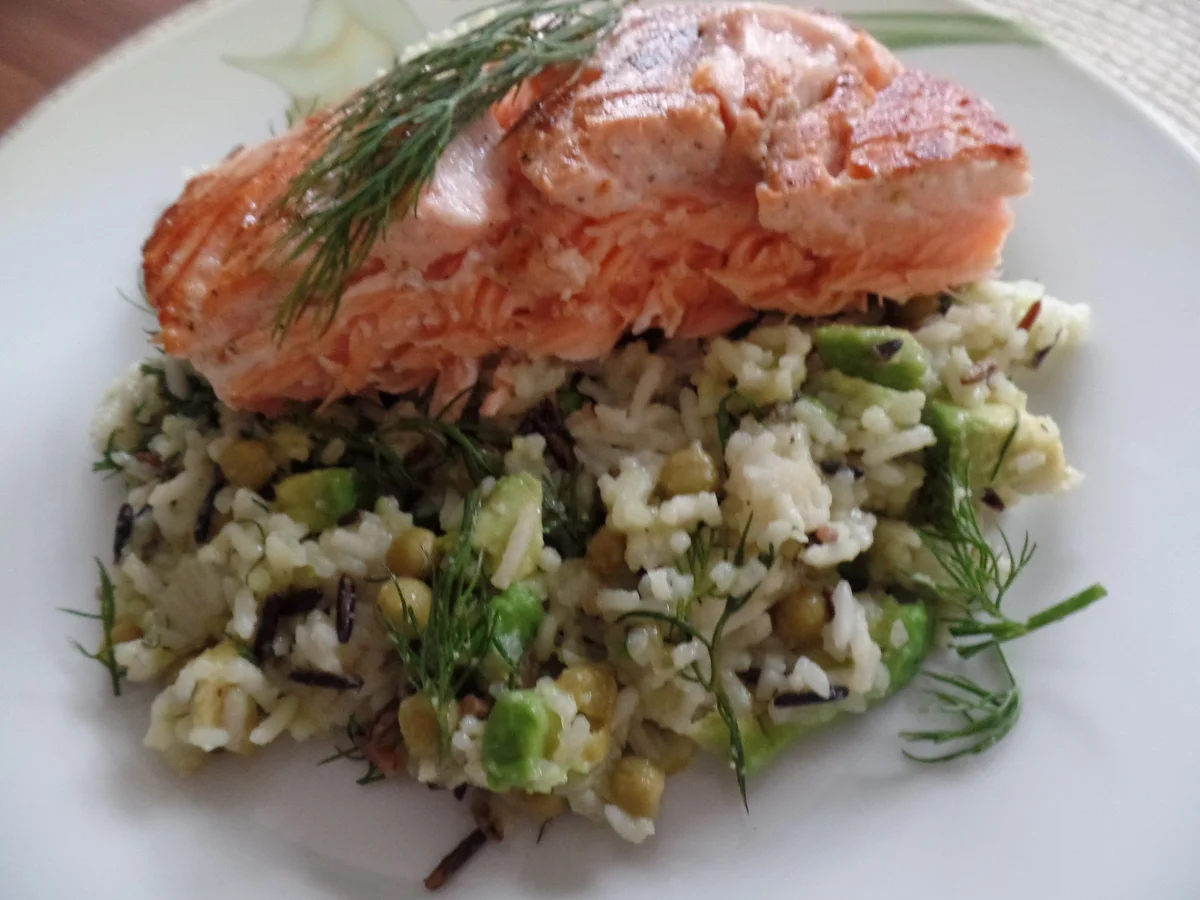 Rezept: Gemüsereis mit Lachsfilet Bild Nr. 3418 Gemüsereis mit Lachsfilet - Rezept - Bild Nr. 3418