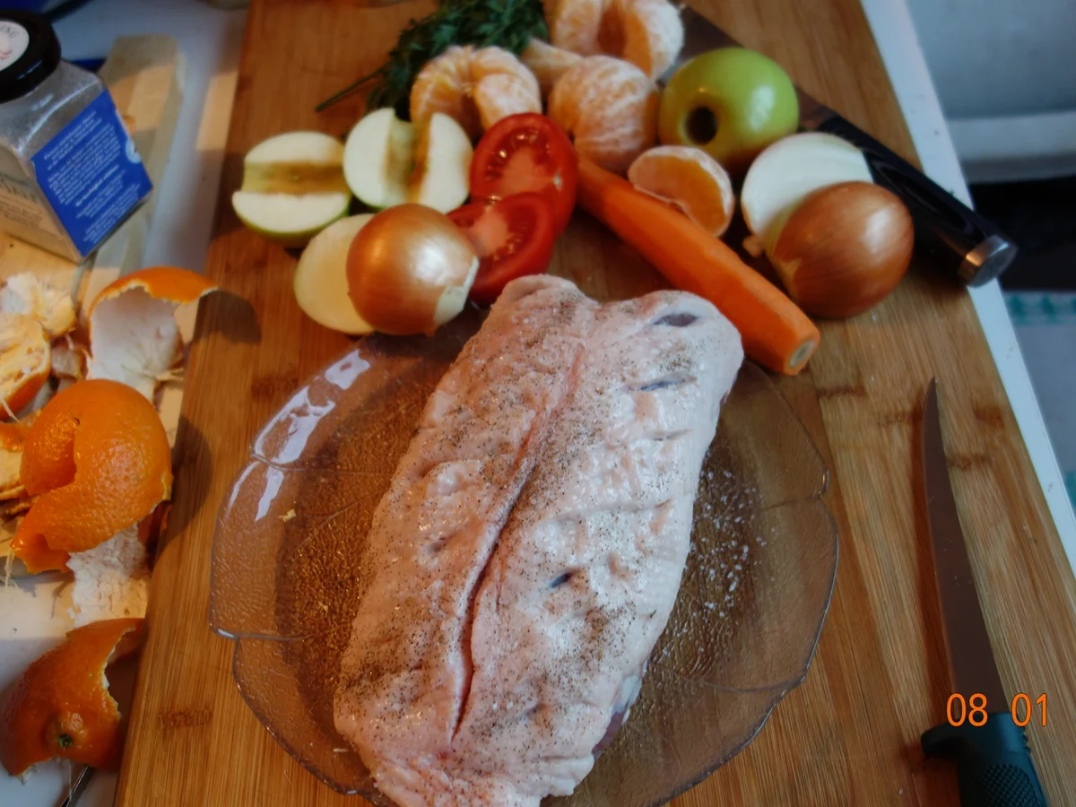 Gänsebrust mit Knochen im Römertopf - Rezept - Bild Nr. 4057