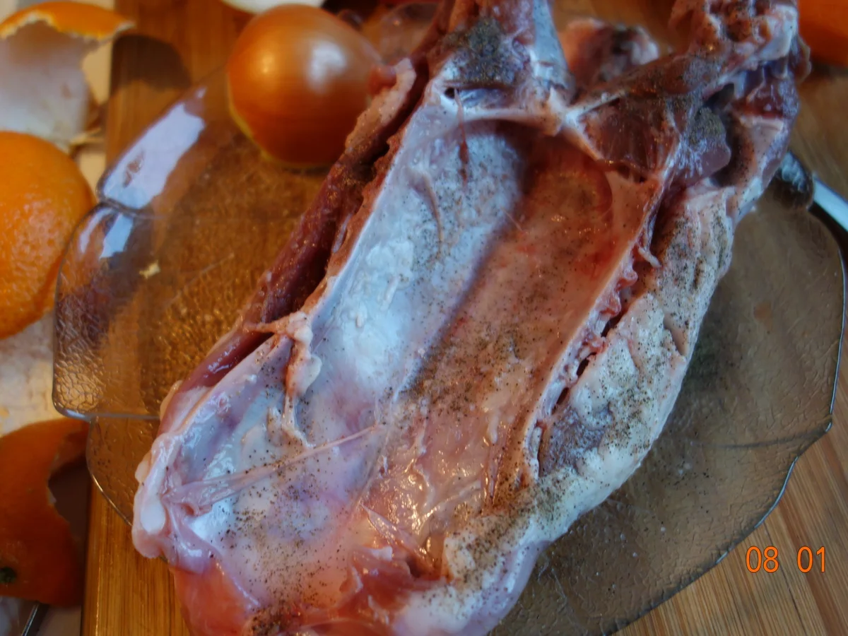 Gänsebrust mit Knochen im Römertopf - Rezept - Bild Nr. 4059