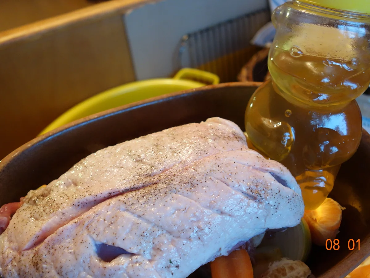 Gänsebrust mit Knochen im Römertopf - Rezept - Bild Nr. 4061