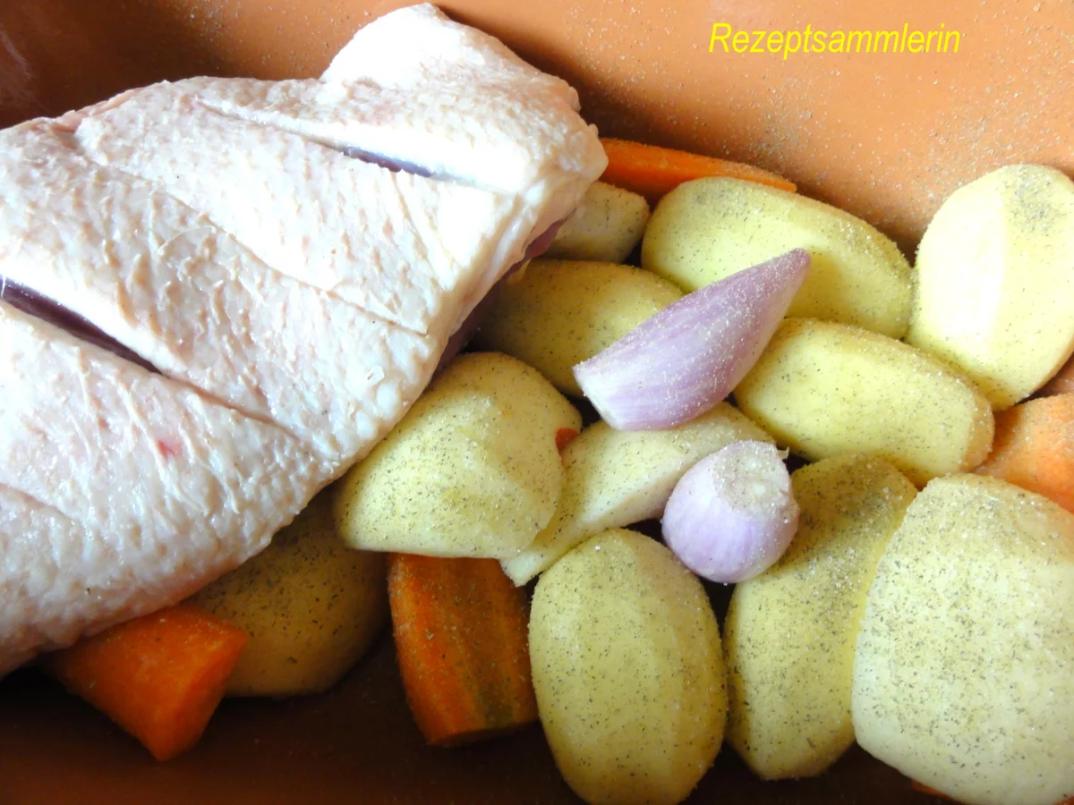 Gänsebrust mit Knochen im Römertopf - Rezept - Bild Nr. 4066