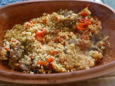 Rezept: Lamm mit Bulgur aus dem Römertopf Bild Nr. 3464 Lamm mit Bulgur aus dem Römertopf - Rezept - Bild Nr. 3464