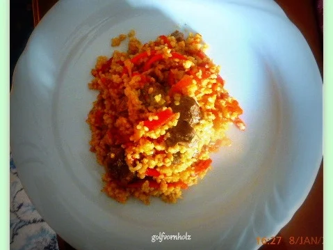 Rezept: Lamm mit Bulgur aus dem Römertopf Bild Nr. 3465 Lamm mit Bulgur aus dem Römertopf - Rezept - Bild Nr. 3465