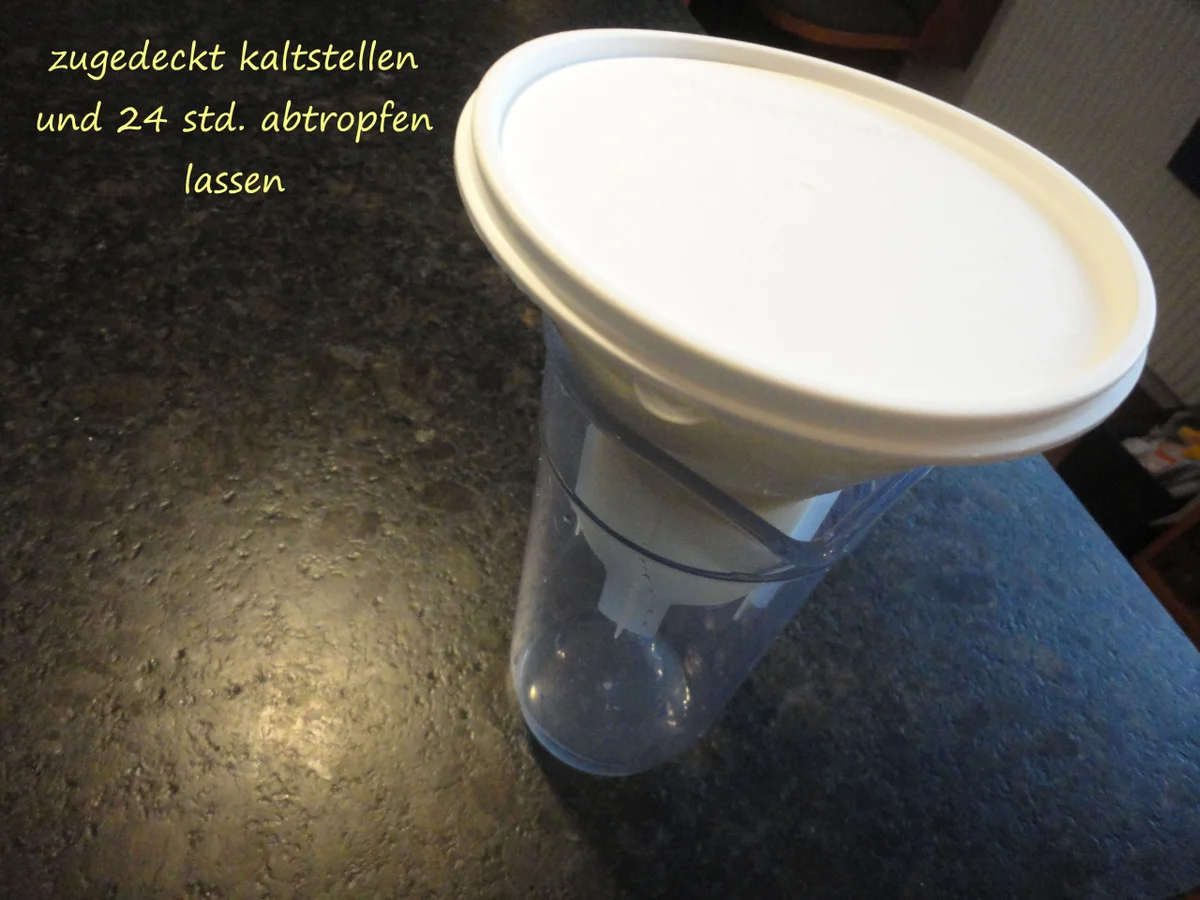 Vegane " Topfen " Knödel in Nußbrösel auf Fruchtspiegel - Rezept - Bild Nr. 3542