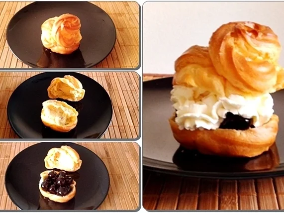 Rezept: Windbeutel mit Amarenakirschen Bild Nr. 3644 Windbeutel mit Amarenakirschen - Rezept - Bild Nr. 3644