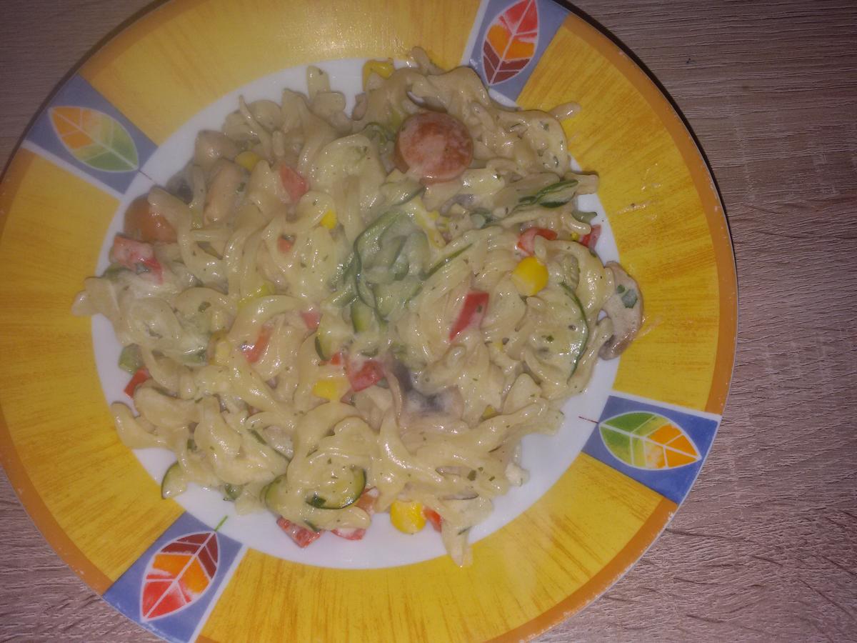 Nudelpfanne mit Würstchen und Gemüse - Rezept mit Bild - kochbar.de