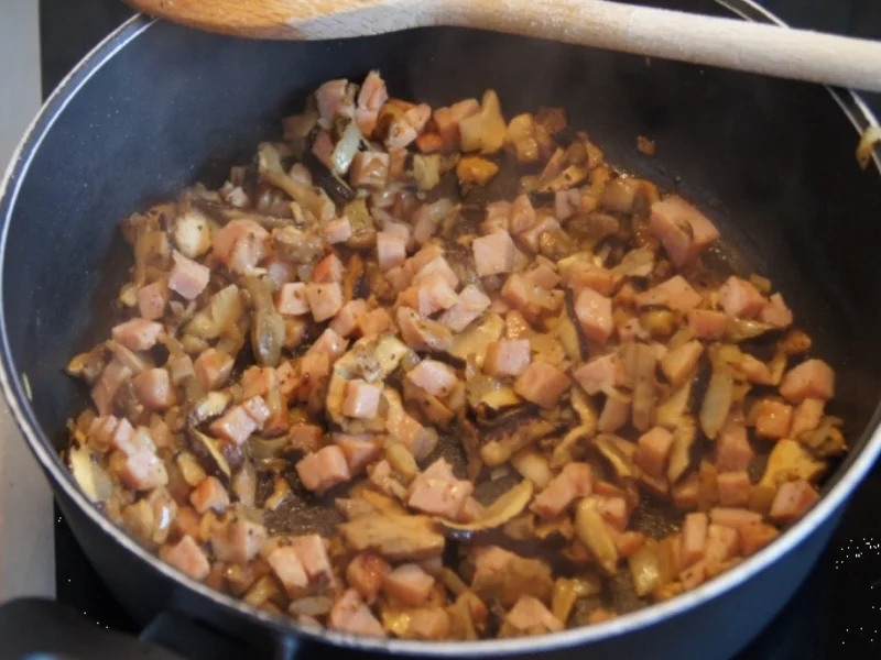 Nudelpfanne mit Pilzen und Prager Schinken - Rezept - Bild Nr. 3823