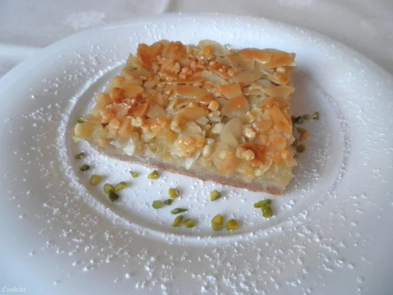 Kleiner Apfelkuchen mit Mandelboden ... zugedeckt nach "Florentiner Art" ... - Rezept - Bild Nr. 3831