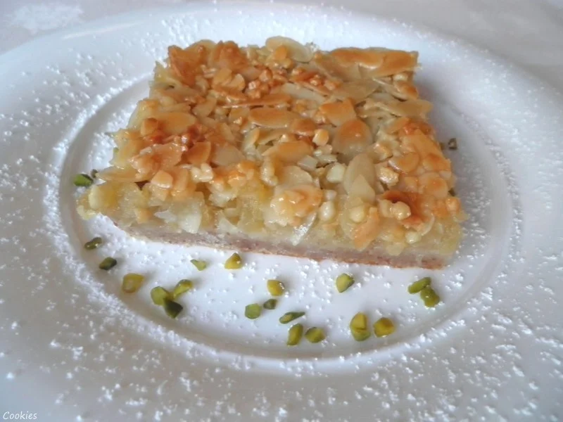 Kleiner Apfelkuchen mit Mandelboden ... zugedeckt nach "Florentiner Art" ... - Rezept - Bild Nr. 3844