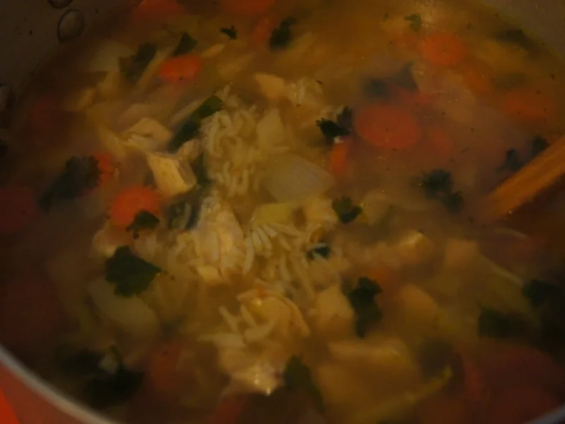 Reissuppe mit Hähnchenbrustfilet und Gemüse - Rezept - Bild Nr. 3889